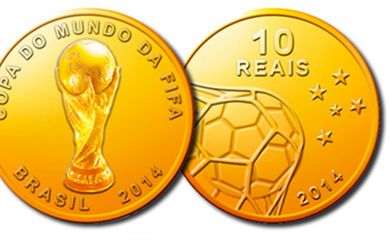 Brasilia - O Banco Central e a Casa da Moeda lançaram hoje (31) nove moedas comemorativas da Copa do Mundo, que será disputada de 12 de junho a 13 de julho deste ano (Divulgacão/Banco Central do Brasil)