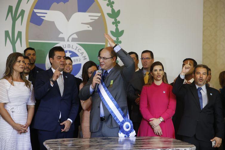 Cerimônia de transmissão de cargo do governador Wilson Witzel, no Palácio Guanabara em Laranjeiras, no Rio de Janeiro.