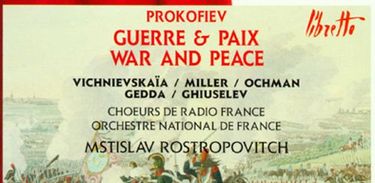 Capa do CD da ópera &quot;Guerra e Paz&quot;, de Prokofiev