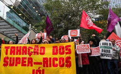 São Paulo (SP), 03/07/2025 - A Frente Povo Sem Medo ocuparam hoje a sede do Itaú na Faria Lima.
Foto: Frente Povo Sem Medo