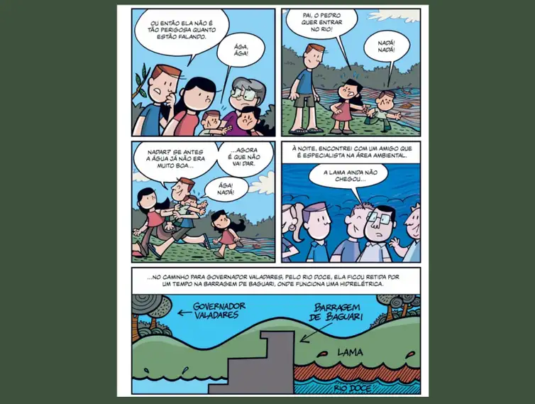 Brasília (DF) 05/11/2025  Doce Amargo faz reportagem em quadrinhos sobre consequências do desastre em Mariana Ilustração João Marcos Mendonça/Divulgação