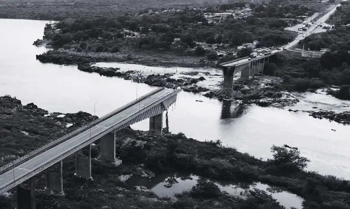 Estreiro MA 23/12/2024  Ponte Juscelino Kubitschek de Oliveira, que liga os municípios de Estreito, no Maranhão, e Aguiarnópolis, no Tocantins que desabou. Foto: Prefeitura de Estreito/Divulgação