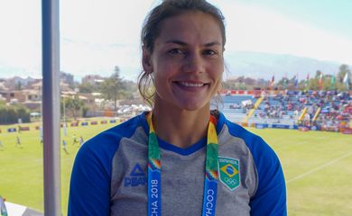 Baby Futuro,  jogadora da seleção brasileira feminina de rúgbi nos Jogos Sul-Americanos Cochabamba 2018. Data: 28.05.2018. Foto: Breno Barros/ rededoesporte.gov.br