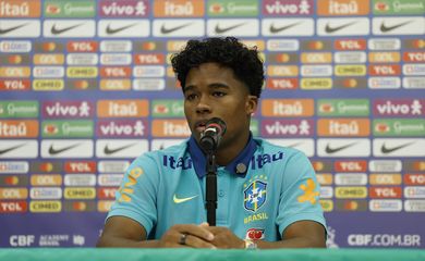 Endrick - seleção brasileira - entrevista coletiva antes da estreia na Copa América - em 21/06/2024