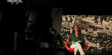 Cristina Serra nos estúdios da TV Brasil