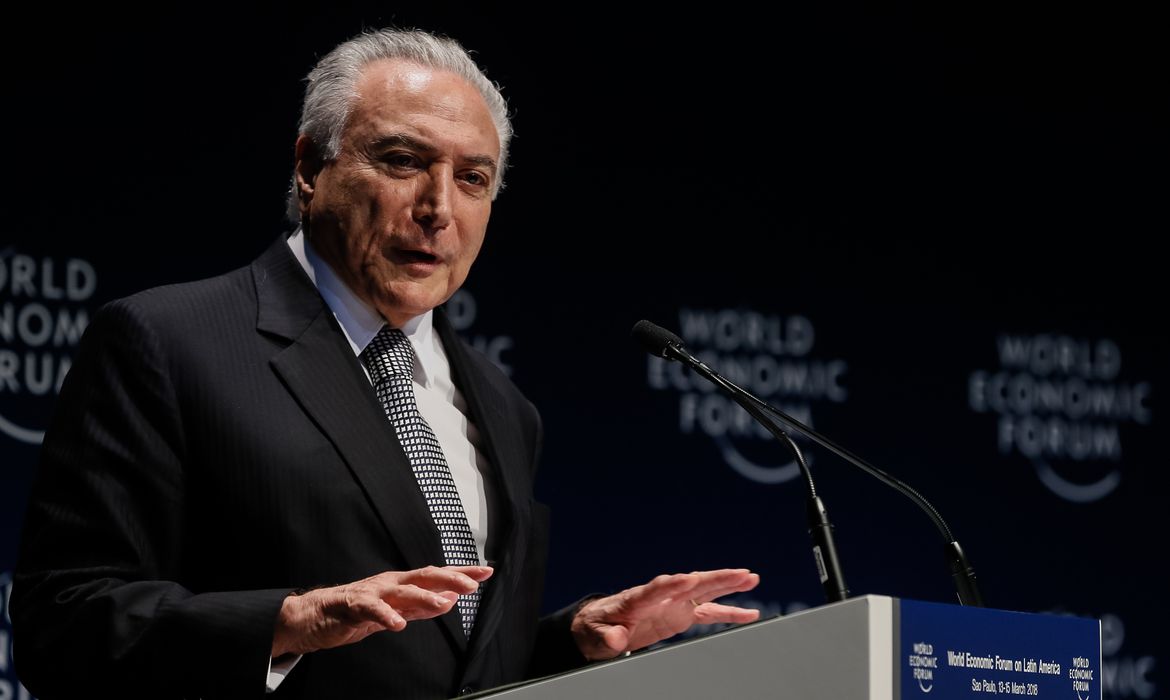 São Paulo - O presidente Michel Temer discursa na sessão de abertura do Fórum Econômico Mundial para a América Latina (Beto Barata/PR)