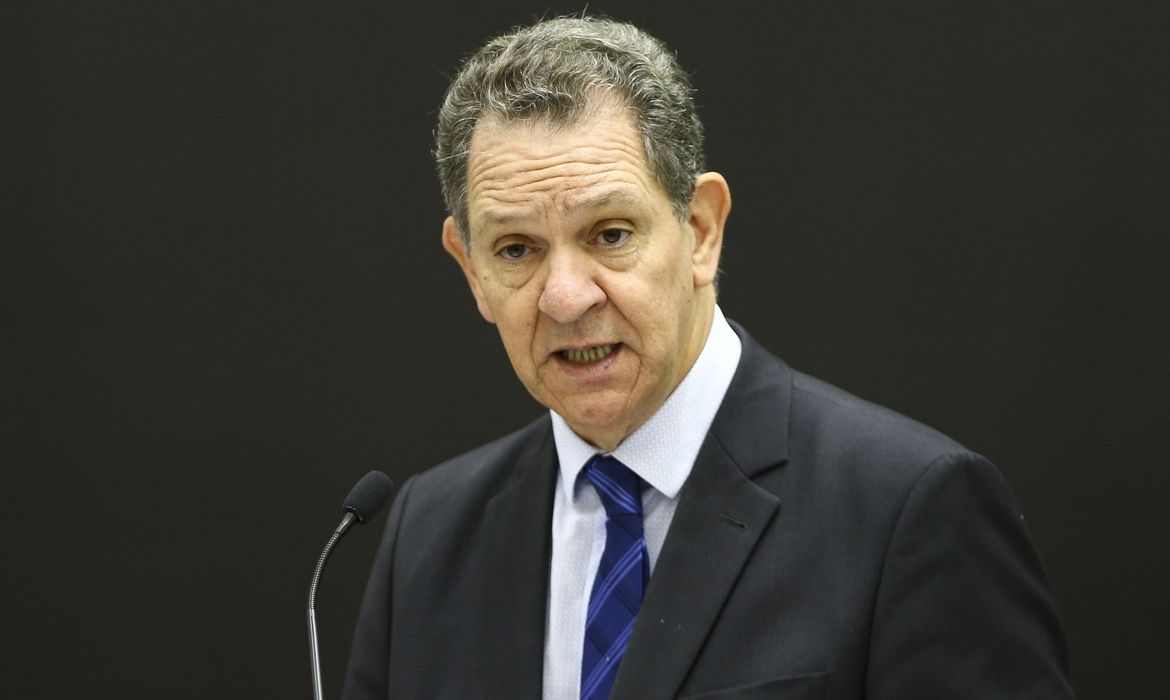 O presidente do Superior Tribunal de Justiça, João Otávio de Noronha, durante o lançamento da 16a edição do prêmio Innovare. 