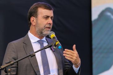 Brasília, DF 15/12/2023 O presidente da Embratur, Marcelo Freixo durante abertura do Salão Nacional do Turismo, no Estádio Mané Garrincha, em Brasília. Foto: Fabio Rodrigues-Pozzebom/ Agência Brasil