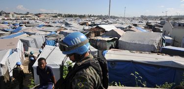 Militares das tropas brasileiras da Missão das Nações Unidas para a estabilização do Haiti