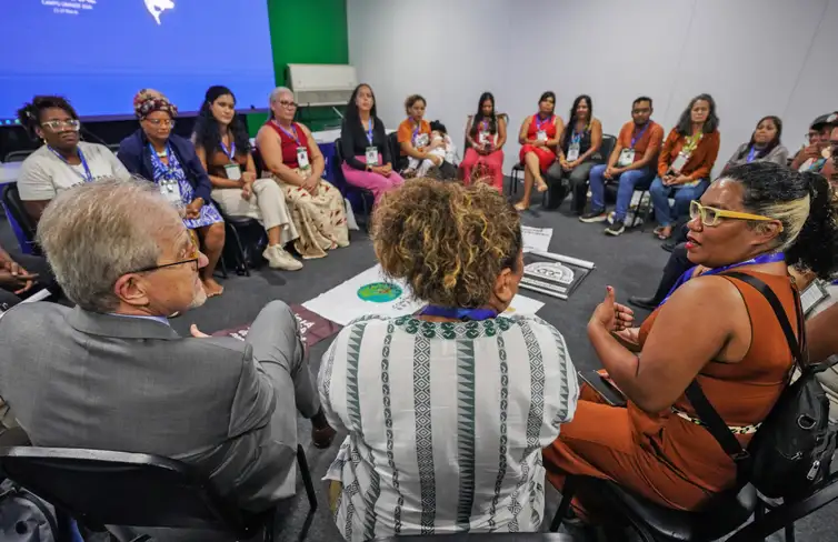 Campo Grande (MS), 26/03/2026 - O presidente da COP15, João Paulo Capobianco, durante reunião com povos tradicionais que pedem reconhecimento dos saberes ancestrais na COP 15. Foto: Rafa Neddermeyer