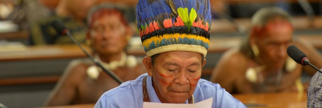 Brasília - Lideranças indígenas participam de encontro na Frente Parlamentar de Apoio aos Povos Indígenas