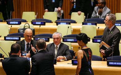 Nova York(EUA) - O presidente Michel Temer durante sessão de abertura da Reunião de Alto Nível sobre Grandes Movimentos de Refugiados e Migrantes (Beto Barata/PR)