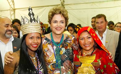 Palmas (TO) -  A presidenta Dilma Rousseff participa da cerimônia de abertura dos Jogos Mundiais dos Povos Indígenas 2015 (Roberto Stuckert Filho/PR)