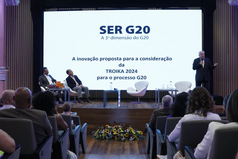 Rio de Janeiro (RJ) 08/06/2024 – Painel da Oceans20 Dialogues discute o projeto do Corredor Bioceânico, do Atlântico ao Pacífico, no Global Ocean Day, no Museu do Amanhã. Foto: Fernando Frazão/Agência Brasil