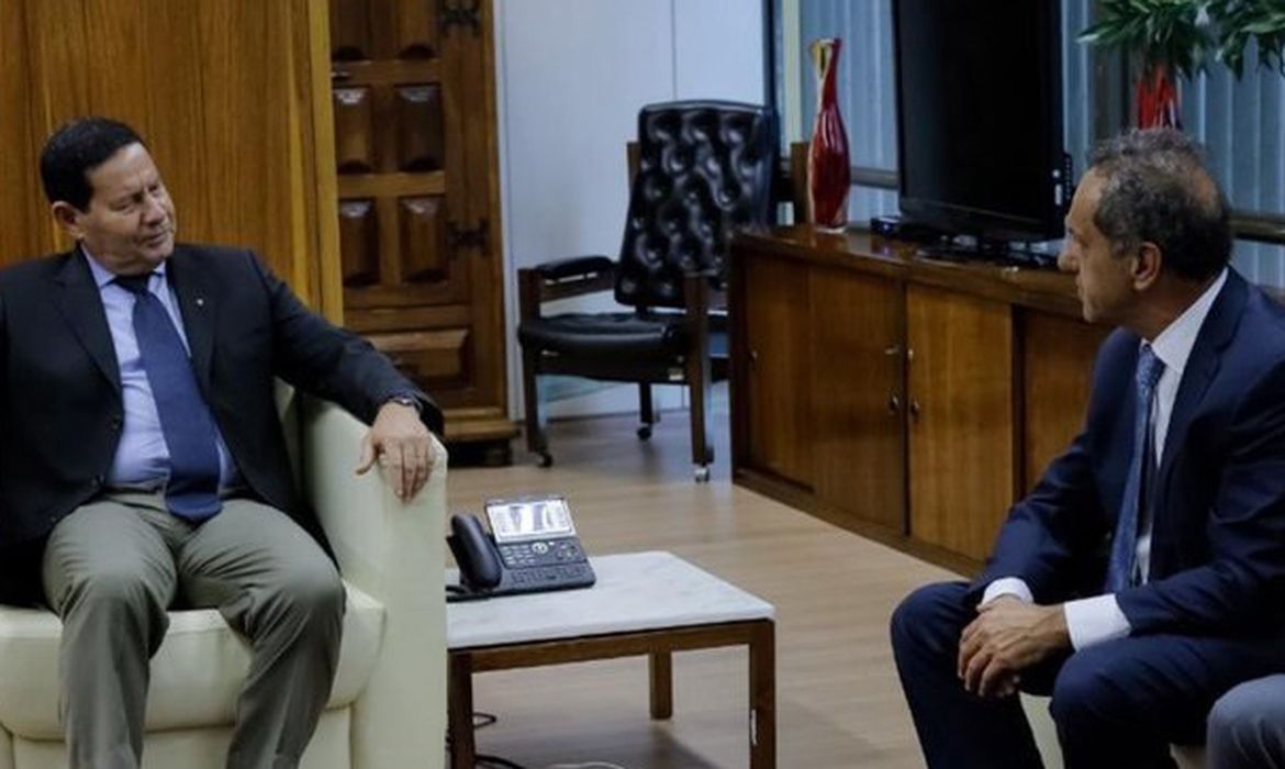 vice-presidente Hamilton Mourão e  Daniel Scioli, futuro o embaixador da Argentina 

