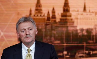 Porta-voz do Kremlin Dmitry Peskov durante entrevista coletiva em Moscou