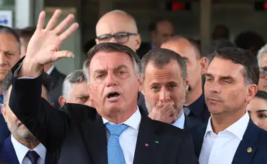 Brasília (DF), 26/03/2025  - Ex-presidente Jair Bolsonaro durante declaração a imprensa após virar Réu no STF. Foto: Lula Marques/Agência Brasil