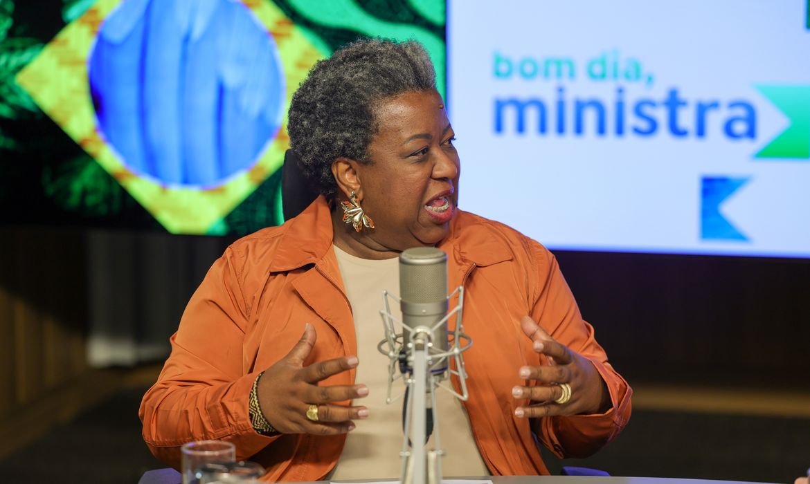 Brasília (DF) 02/10/2024 A ministra dos Direitos Humanos e da Cidadania, Macaé Evaristo, participa do programa Bom Dia, Ministra  Foto: Fabio Rodrigues-Pozzebom/ Agência Brasil