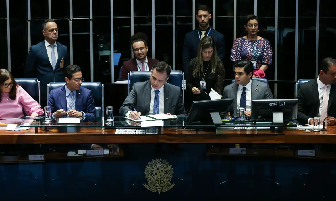 Brasília (DF) 03/10/2023  Senador, Rodrigo Pacheco, presidente do Congresso Nacional durante sessão solene  para a promulgação de duas novas emendas à Constituição. Foto Lula Marques/ Agência Brasil