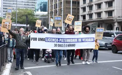 São Paulo (SP), 09/08/2025 - Campanha pela ampliação da licença paternidade. Foto: CoPai/Divulgação