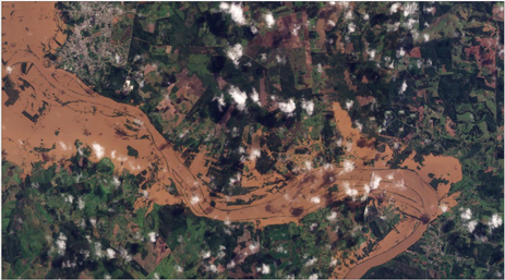Brasília (DF) 15/09/2023 -  Imagens de satélite mostram alcance da destruição do ciclone no RS
Foto: Planet/SCCON do Programa Brasil Mais/Divulgação