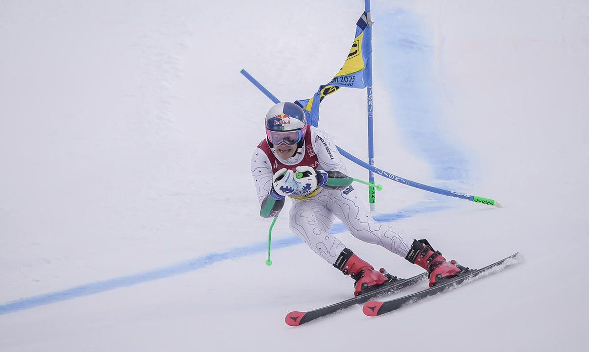 Portillo, 18/01/2026 - Mundial de Esqui Alpino. Lucas Pinheiro Braathen na final do slalom gigante. Foto: Rafael Bello/COB