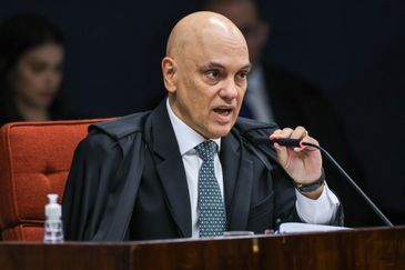 Brasília (DF) 02/09/2025 - O ministro relator Alexandre de Moraes, na sessão do STF de julgamento de Bolsonaro e de mais sete réus da trama golpista Foto: Fabio Rodrigues-Pozzebom/ Agência Brasil