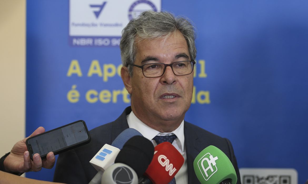 O presidente da ApexBrasil Jorge Viana, fala à imprensa