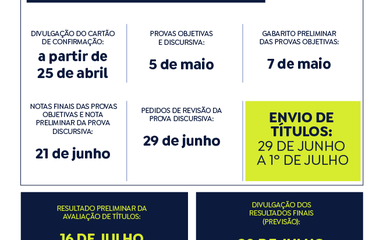Novas datas do concurso unificado