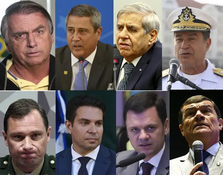 Agência Brasil Brasília (DF), 11/09/2025 - A Primeira Turma do Supremo Tribunal Federal (STF) formou nesta quinta-feira (11) maioria de votos para condenar o ex-presidente Jair Bolsonaro e mais sete aliados na ação penal da trama golpista.Da esquerda para direita: Ex.presidente, Jair Bolsonaro, General, Braga Neto, General, Augusto Heleno, Almirante, Almir Garnier, Tenete-Coronel, Mauro Cid, Deputado Federal, Alexandre Ramagem, Ex.ministro da justiça, Anderson Torres, General Paulo Sérgio Nogueira.
Fotos: Agência Brasil