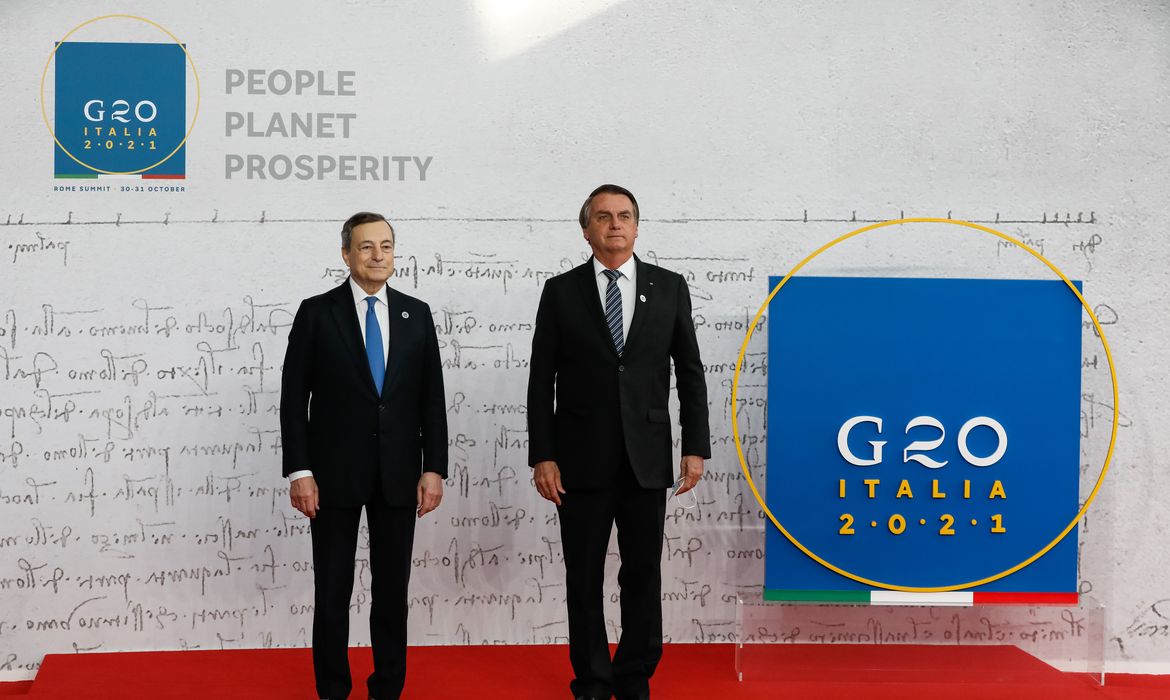 (Roma - Itália, 30/10/2021) Presidente da República, Jair Bolsonaro é recebido pelo Primeiro-Ministro 
italiano, Mario Draghi.
Foto: Alan Santos/PR