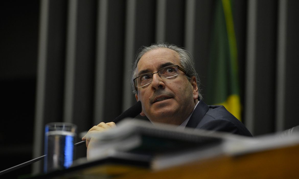 Presidente da Câmara, deputado Eduardo Cunha, durante debate em plenário do projeto que reajusta o FGTS pelo índice da poupança (Valter Campanato/Agência Brasil)