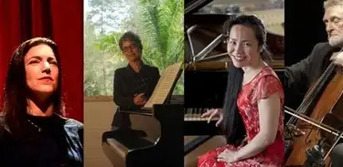 O Duo formado por David Chew (cello) e Midori Maeshiro (piano) e o Trio formado por Daniela Mesquita (contralto), David Chew (cello) e Kátia Ballousier (piano) irá nos ajudar a celebrar o Dia da Música