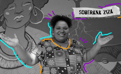 Arte Vozes do Hip Hop 50 anos - Entrevista Soberana Ziza. Arte sobre foto de Paulo Pinto/Agência Brasil