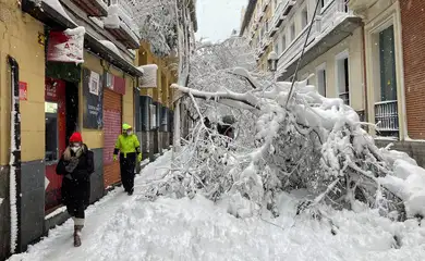 Nevasca em Madri.