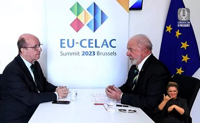 Bruxelas, Bélgica, 18.07.2023 - Presidente Lula é entrevistado por Marcos Uchoa no programa Conversa com o Presidente, em Bruxelas, Bélgica. Imagem: TV Brasil