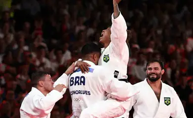 24.08.03 - Jogos Olímpicos Paris 2024 - Judô por equipe - Brasil enfrenta conquista a medalha de bronze. - Foto: Miriam Jeske/COB