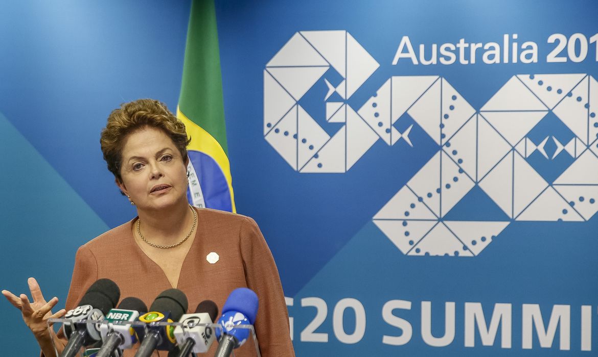 Presidenta Dilma Rousseff durante entrevista coletiva após a Cúpula G20 ( Roberto Stuckert Filho/PR)