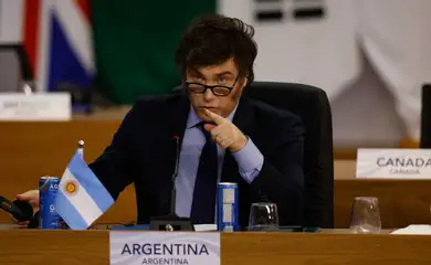 Rio de Janeiro(RJ), 18/11/2024 - O presidente da Argentina, Javier Milei, participa da plenária sobre reforma das instituições no G20. Foto: Tânia Rêgo/Agência Brasil