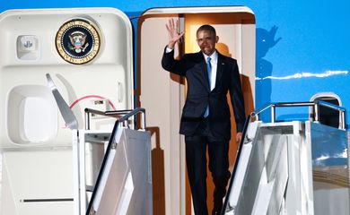 Presidente dos Estados Unidos, Barack Obama, chega ao Quênia (Agência Lusa/Direitos Reservados)