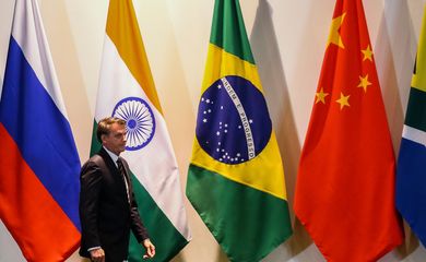 O presidente da republica, Jair Bolsonaro, durante, Diálogo dos Líderes com o Conselho Empresarial do BRICS 