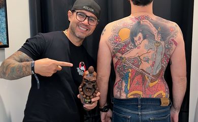 03/10/2023, Bruno Freitas, tatuador brasileiro vence maior prêmio de tatuagem dos Estados Unidos. Foto: Arquivo pessoal
