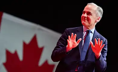 Canada's Prime Minister Mark Carney attends an event at the Liberal Party election night headquarters in Ottawa, Ontario, Canada April 29, 2025. Reuters/Jennifer Gauthier/Proibida reprodução