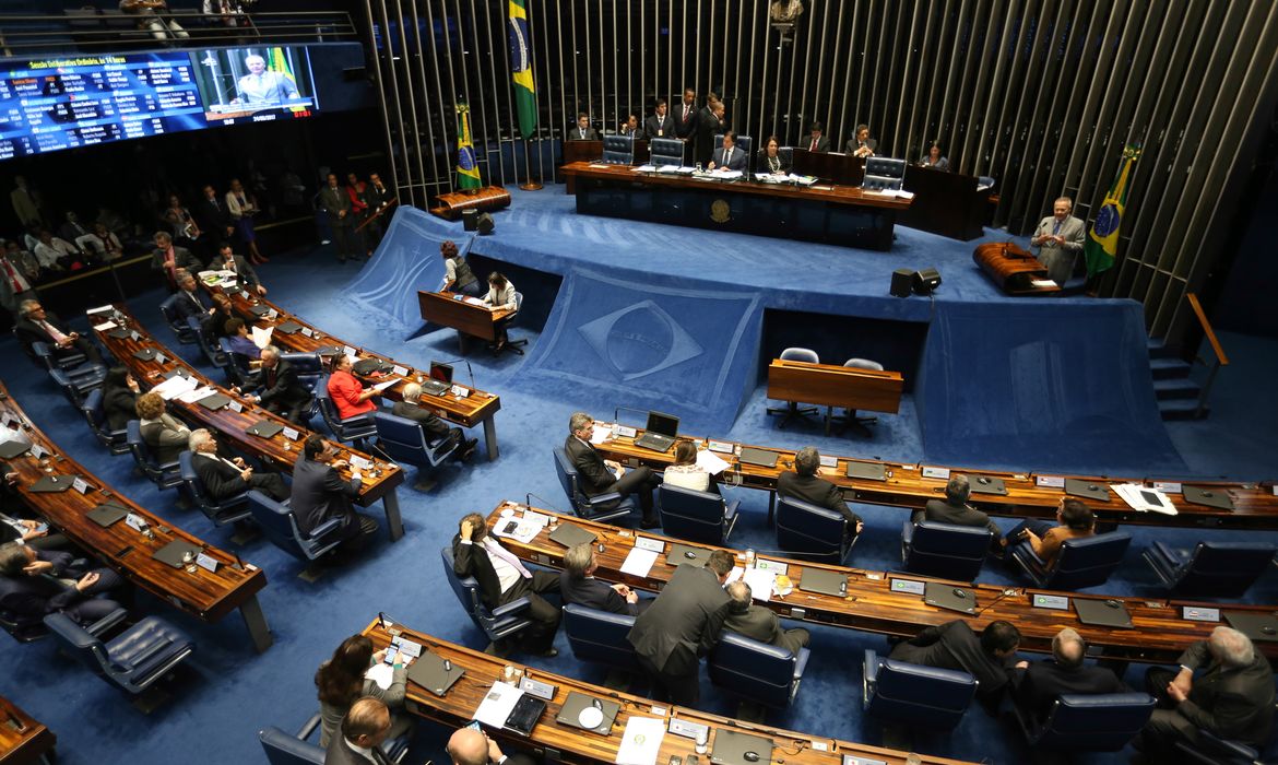 Brasília - Plenário do Senado discute decreto convocando as Forças Armadas para garantir a segurança pública nas ruas de Brasília (Fabio Rodrigues Pozzebom/Agência Brasil)