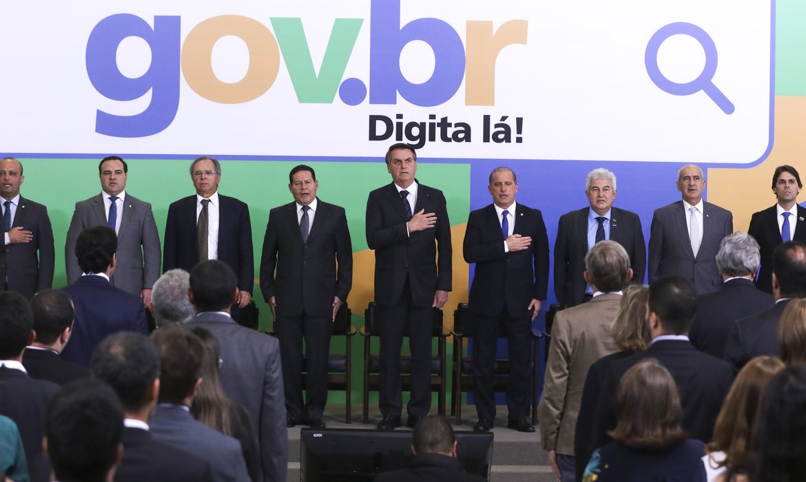 O presidente Jair Bolsonaro, participa da cerimônia de apresentação do projeto Pátria Digital - Dia D da Transformação Digital