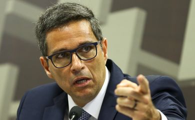  O presidente do Banco Central, Roberto Campos Neto, durante audiência pública na Comissão de Assuntos Economicos do Senado.  