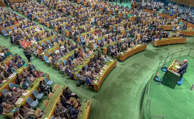 Nova York, EUA, 11.03.2024 – Primeira-dama Janja Lula da Silva e a ministra das Mulheres, Cida Gonçalves participam, na sede da ONU em Nova York, do 68ª CSW, sigla em inglês para a Comissão sobre a Situação da Mulher, o maior órgão dedicado a promover a igualdade de gênero em todo o mundo. Foto: Claudio Kbene/PR