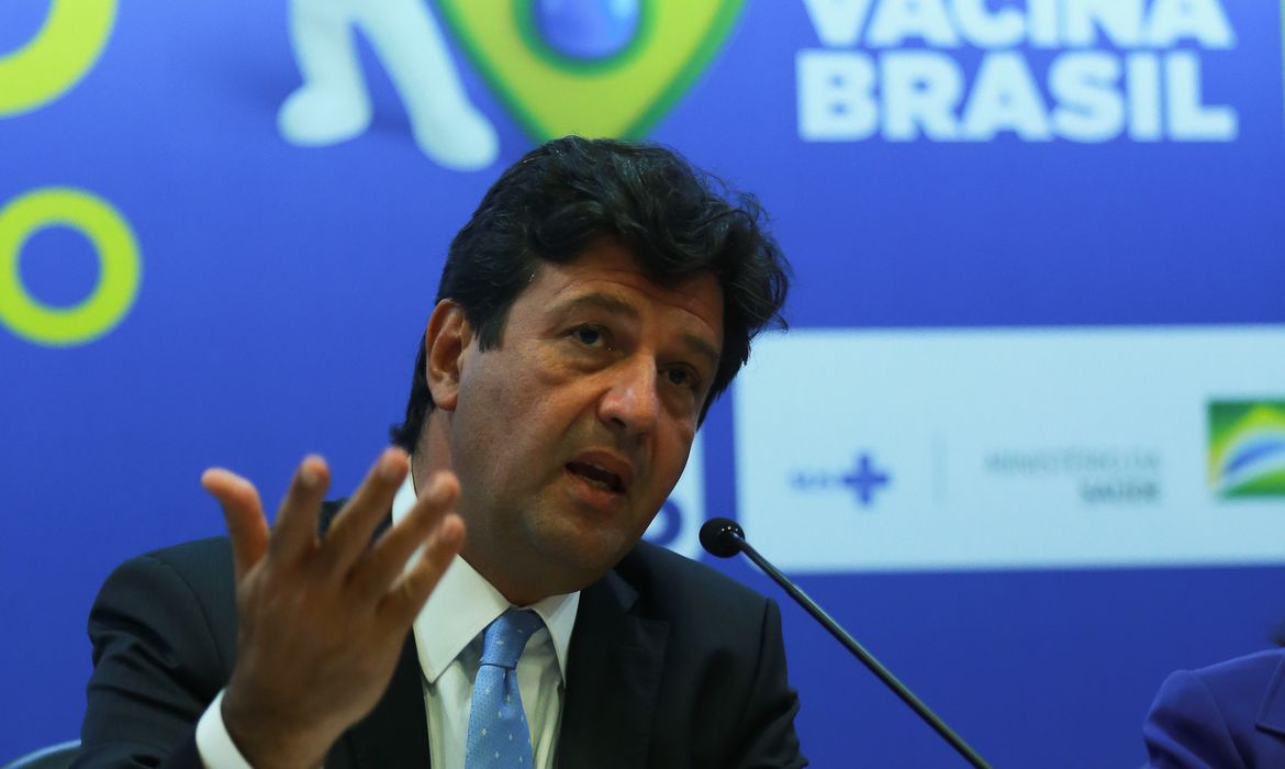O ministro da Saúde, Luiz Henrique Mandetta, durante lançamento da Campanha de Vacinação contra o Sarampo