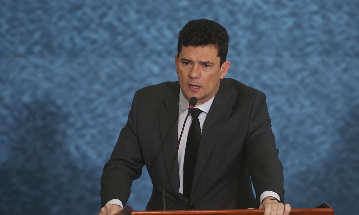  
O ministro da Justiça e Segurança Pública, Sergio Moro, participa do lançamento da campanha publicitária do Projeto Anticrime, do governo federal