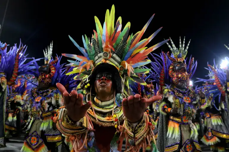 Rio de Janeiro (RJ), 11/02/2024 - Desfile da escola de samba Salgueiro, do Grupo Especial do carnaval carioca, no Sambódromo da Marquês de Sapucaí. Foto: Tânia Rêgo/Agência Brasil